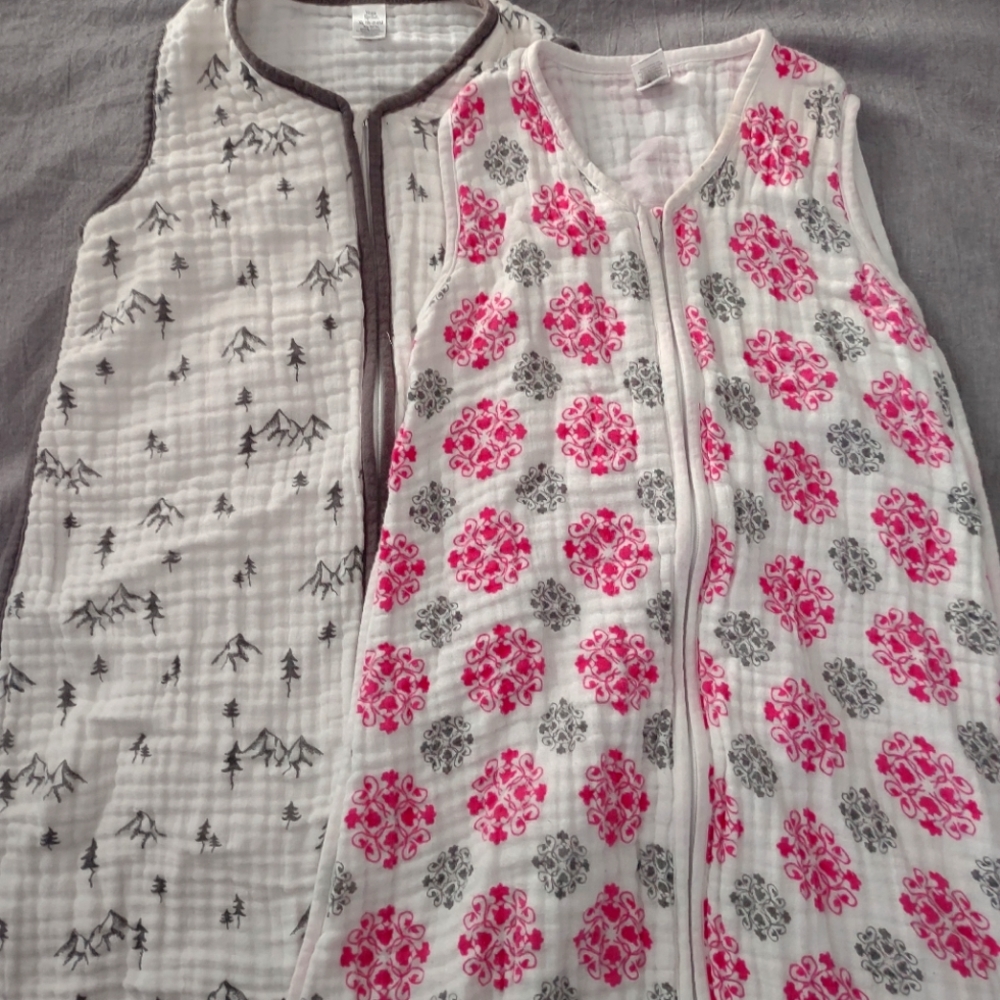 Set of 2 Cotton toddler sleep sacks